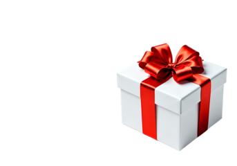Elegant Gift Box with Red Bow Perfect Present for Any Occasion - Ready to Wrap, Isolated on White