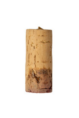 wine cork soaked in wine isolated on a white background