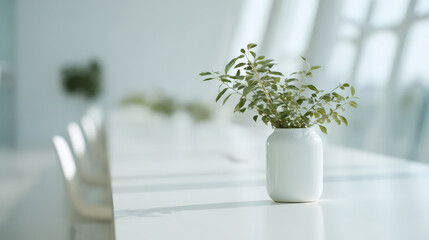 modern office space featuring sleek ultrabright design with blurred white text bars displaying ar events