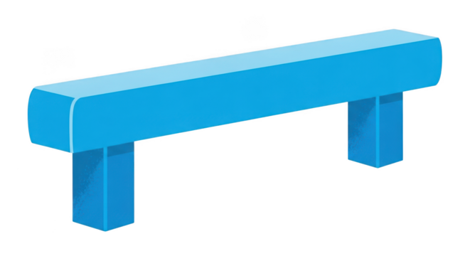 Blue cabinet handle isolated on transparent background