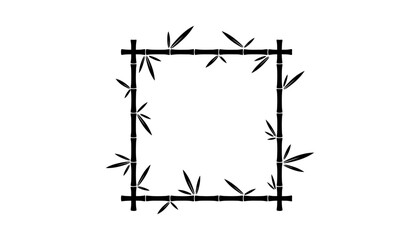 Bamboo frame vector graphic design asian zen style background