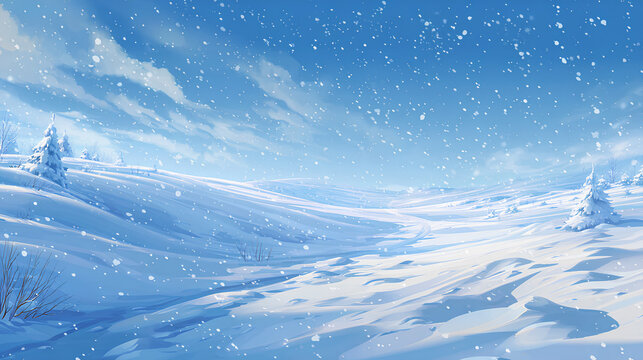 Realistic winter background, snowdrifts, snowdrifts, blizzard and wind, snow. Christmas winter landscape, 3D background with snow, vector white background. Stock Illustration