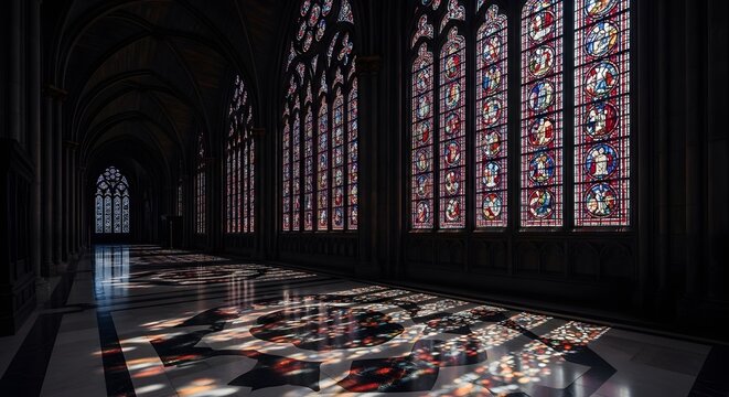 Beautiful stained glass windows church architecture design