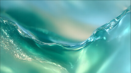 Oceanic Symphony: A captivating image capturing the fluidity and motion of water. Depicting a wave cresting in translucent and serene tones.