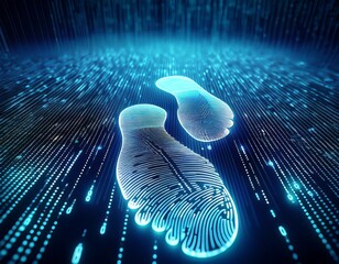 cybersecurity digital footprints made of binary code highlighting the importance of cybersecurity and protecting one s digital footprint from unauthorized access and exploitation