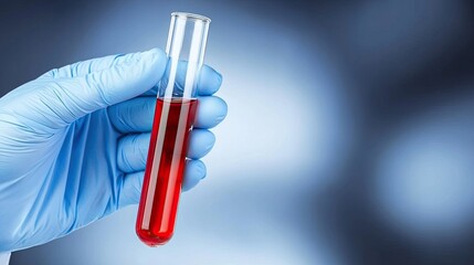 A healthcare professional examines a test tube filled with red liquid to support coronavirus neutralization efforts in a laboratory setting