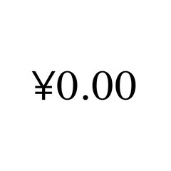 Japanese Yen Currency Symbol with Zero Value on White Background