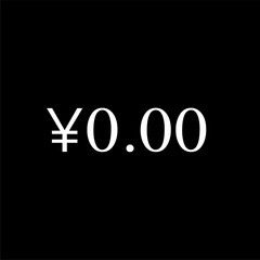 Japanese Yen Currency Symbol with Zero Value on Black Background