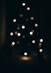 Magical Christmas Lights Sparkle in the Dark creating a Festive and Cozy Atmosphere, Perfect for Holiday Greetings and Seasonal Marketing Campaigns