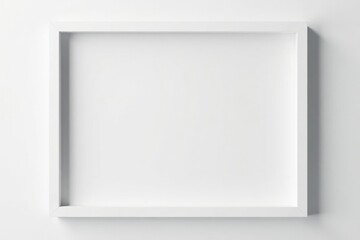 Clean white picture frame, isolated on pure white background, elegant frame, object