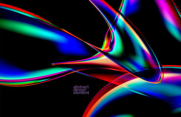 Abstract background of luminescent liquid bubbles. Glass round shapes