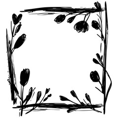Floral Frame Hand Drawn Scribble