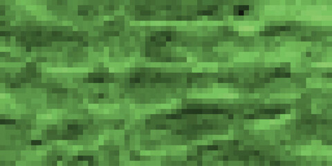 Pixelated green abstract background with horizontal lines and subtle variations in shade, creating a digital or mosaic-like pattern for nature or technology themes
