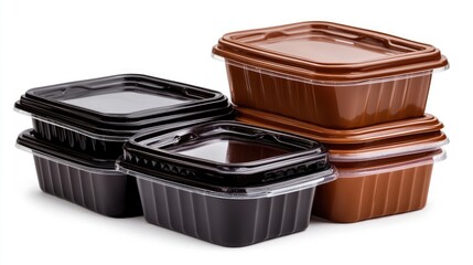 Versatile stack of plastic food containers with clear lids for convenient meal prep and takeout options