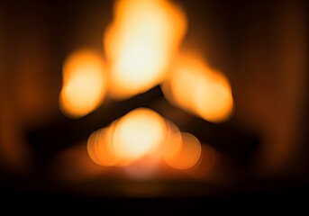 Warm, glowing fireplace embers create a cozy, inviting atmosphere perfect for relaxation and comfort