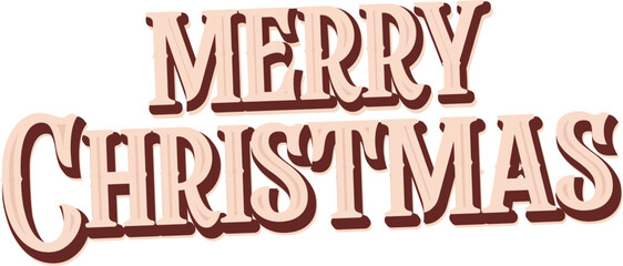 Merry christmas 3d vintage text style, Vector illuatration