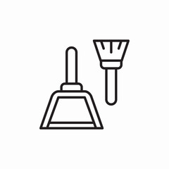 broom scoop icon sign vector