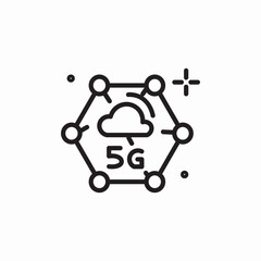 cloud 5g icon sign vector