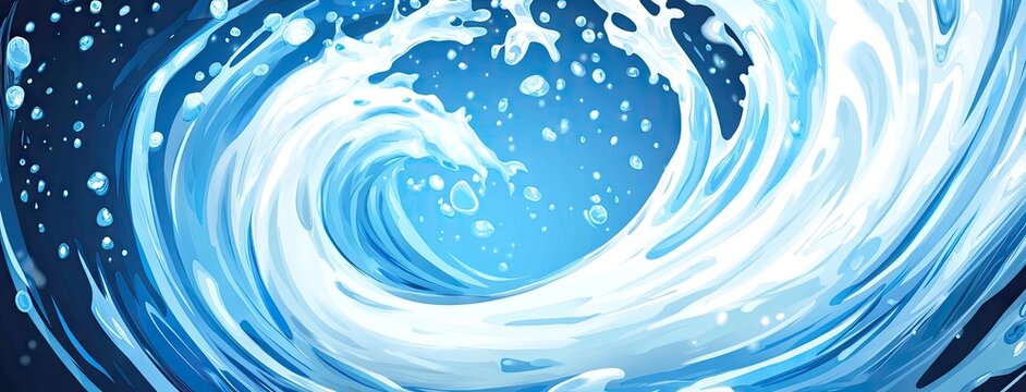 A breathtaking splash of white milk creates a stunning visual on a vibrant blue background inviting creativity and expression