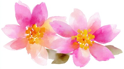 Obraz premium Beautiful watercolor floral arrangement with pink and yellow flowers, perfect for spring decoration, invitations, and greeting cards for all occasions