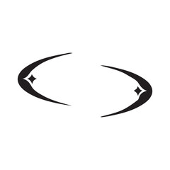 Abstract Curved Shapes with Stars in Black and White