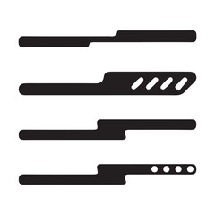 Abstract Black Shapes Composition on White Background