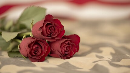 Red roses symbolize pride and honor for New Michigan's army in a striking display of patriotism and service