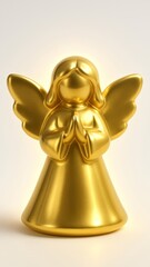 Obraz premium Golden angel figurine praying mobile wallpaper