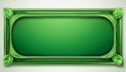green rectangular frame with rounded corners