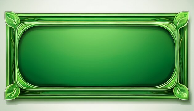 green rectangular frame with rounded corners