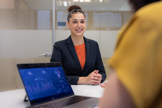 Professional young woman in a job interview