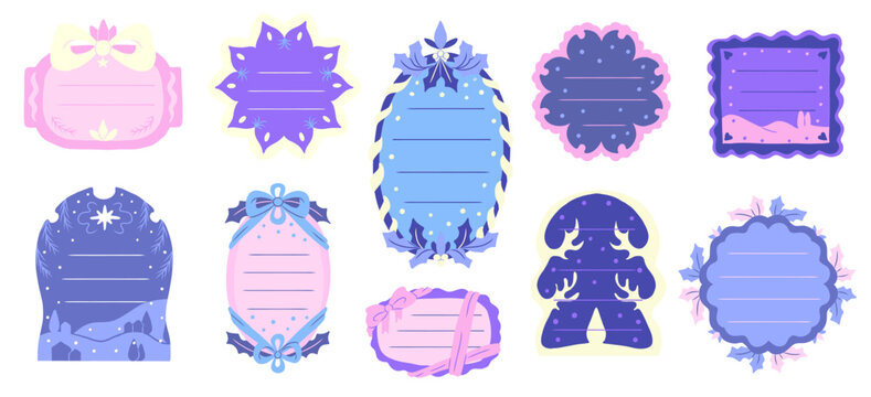 Magical Christmas Gift Tag Set &ndash; Pastel Fairy Style Illustrations
