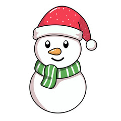 Snowman with santa hat