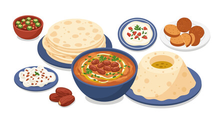 Middle Eastern Delight A Colorful Spread of Traditional Dishes