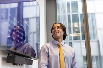 Young Professional Presenting in a Modern Office