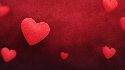 Obraz premium Vibrant Red Hearts on Soft Background for Love and Romance Themed Designs, Perfect for Valentine's Day, Weddings, and Romantic Occasions