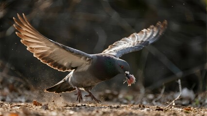 Bird taking flight with wings spread wide in natural outdoor setting