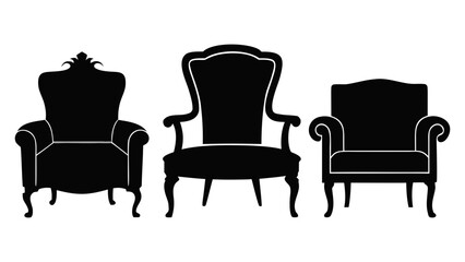 Silhouetted Collection Elegant Armchairs for Home Decor and Design Projects