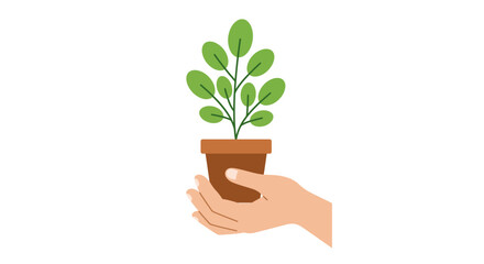 Caring Hand Holding a Growing Plant Symbol of Growth New Beginnings and Sustainability green energy