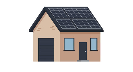 Eco Friendly House with Solar Panels Sustainable Energy Concept green energy