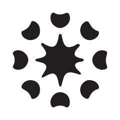 Circular Abstract Design with Central Star and Crescent Elements