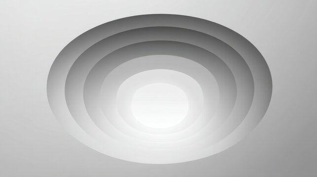 Abstract design with layered circular patterns and smooth gradients in monochrome tones creating a sense of depth and dimensionality in a minimalistic style. - Powered by Adobe