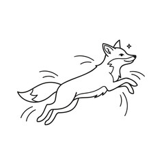 Obraz premium Continuous Line Art Running Fox Vector Minimalist Sketch