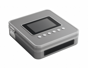 Gray Electronic Device with Touchscreen and Control Buttons