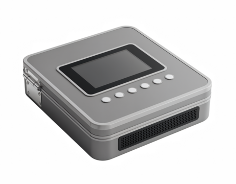 Gray Electronic Device with Touchscreen and Control Buttons