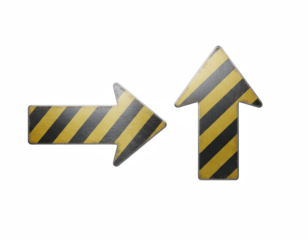 Yellow and Black Warning Directional Arrows