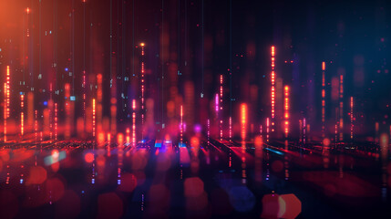 Digital Light Trails in Futuristic Space