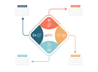 4 Steps business timeline infographic template design. Business concept 4 step for presentation. Vector illustration abstract background.