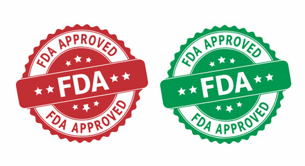 FDA Approved stamp seal badge isolated on white background for quality certification guarantee symbol