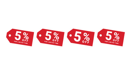 Five percent off sale discount offer limited time promotion